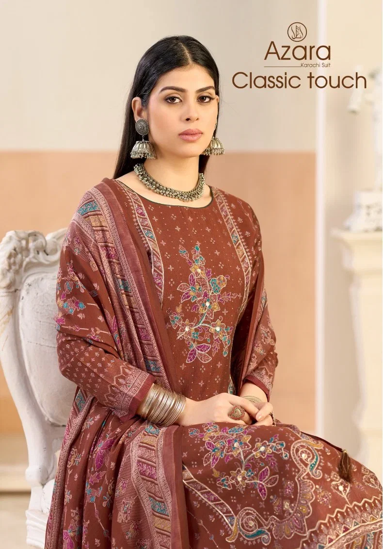Radhika Azara Classic Touch Viscose Vertican Discharge Printed Dress Material