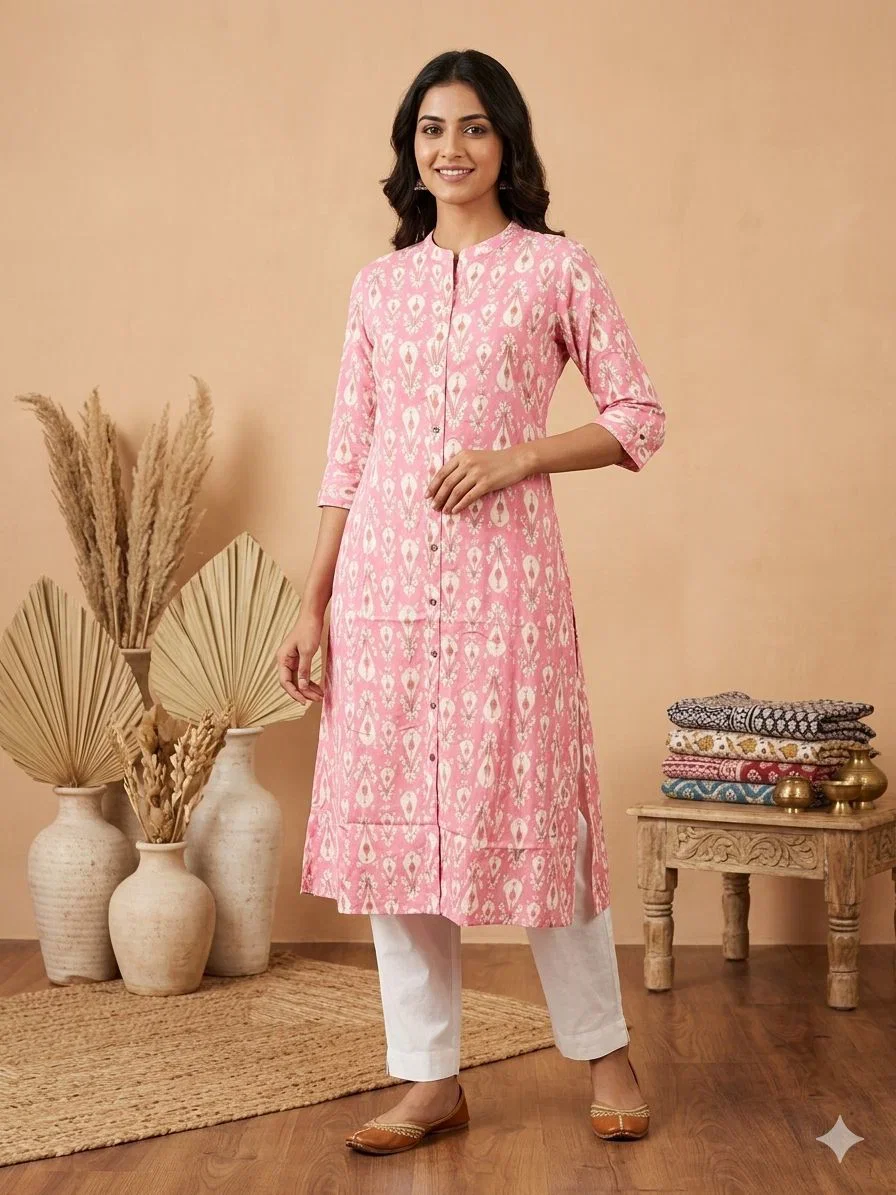 Naisha K 909 Rayon Aline Printed Kurti Collection