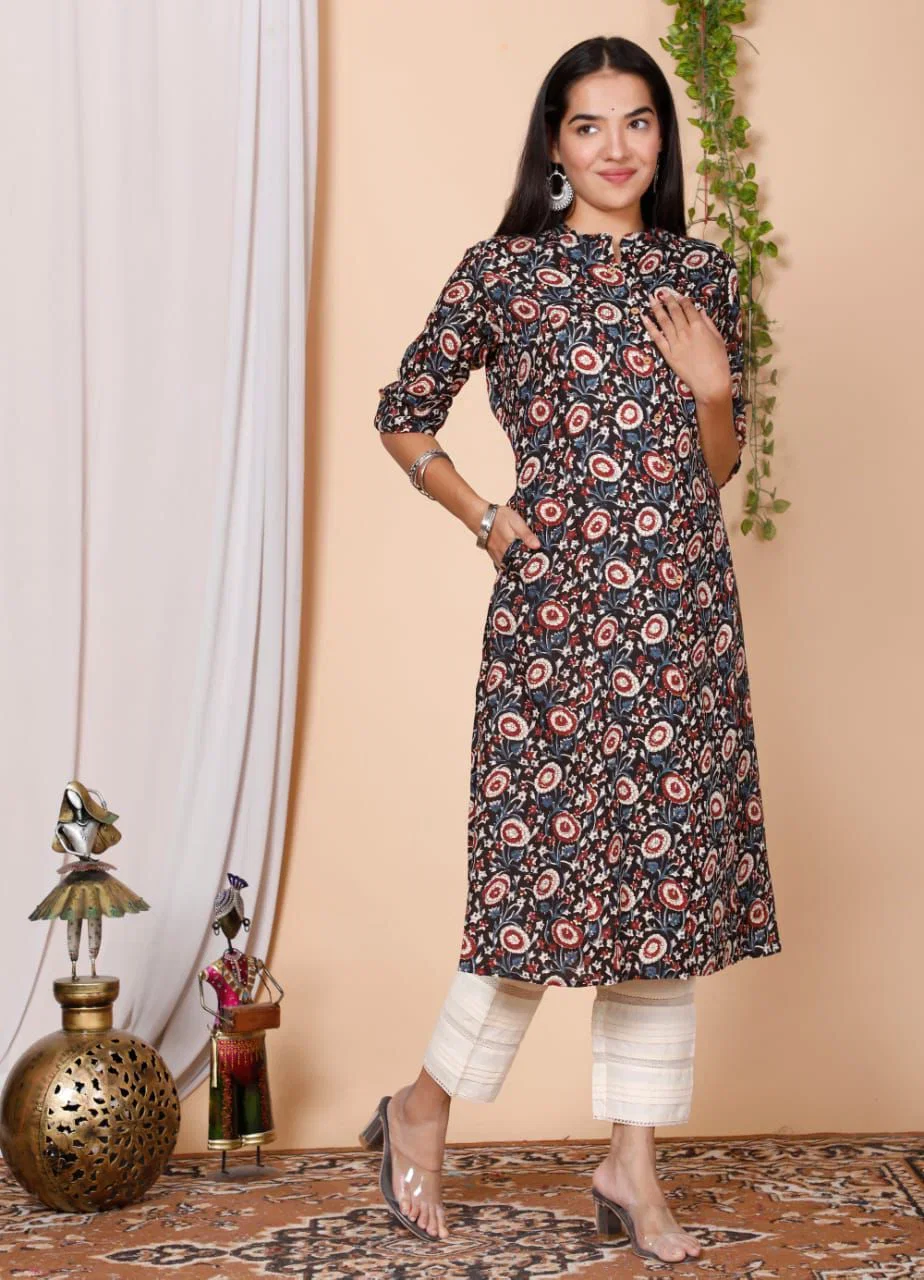 Naisha K 909 Rayon Aline Printed Kurti Collection
