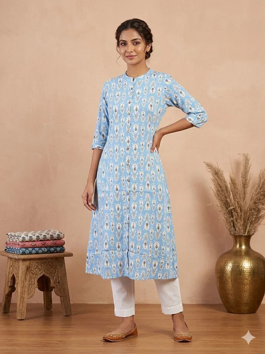 Naisha K 909 Rayon Aline Printed Kurti Collection