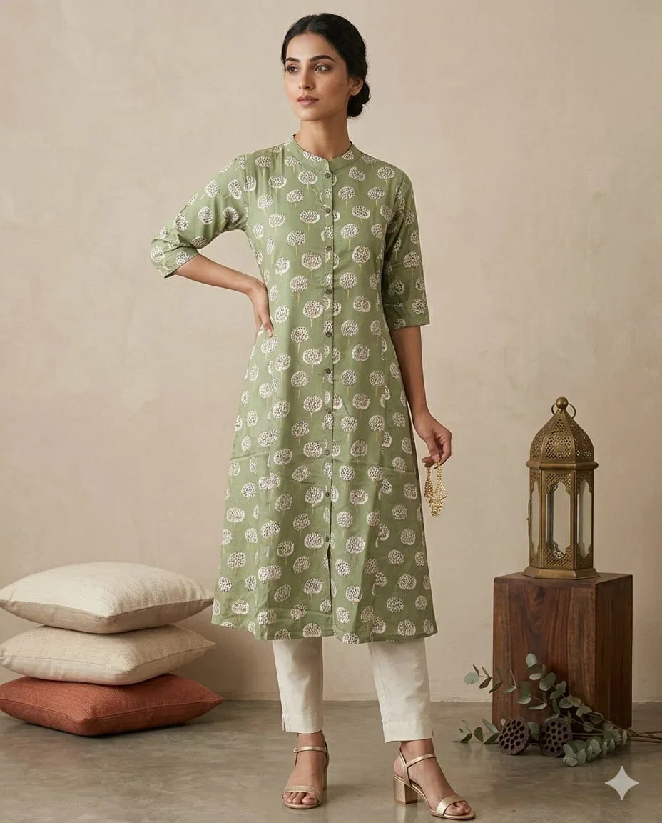 Naisha K 909 Rayon Aline Printed Kurti Collection