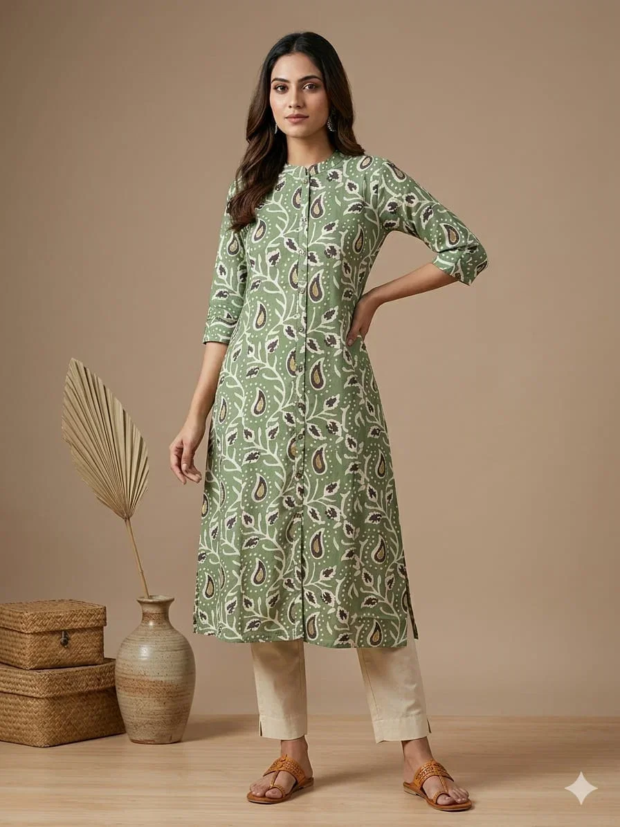Naisha K 909 Rayon Aline Printed Kurti Collection