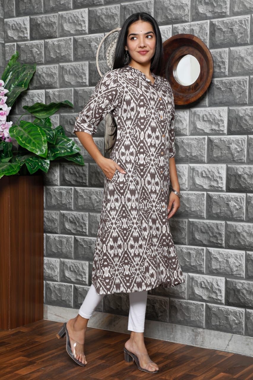 Naisha K 909 Rayon Aline Printed Kurti Collection