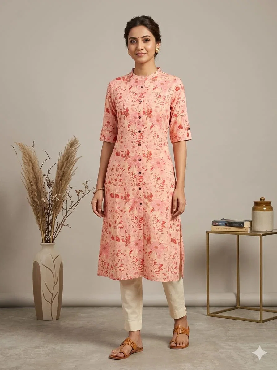 Naisha K 909 Rayon Aline Printed Kurti Collection