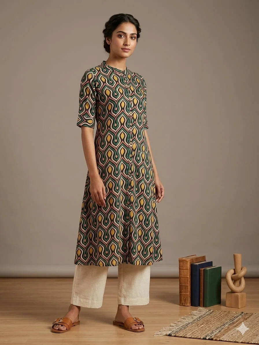 Naisha K 909 Rayon Aline Printed Kurti Collection
