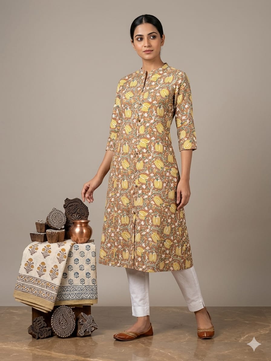 Naisha K 909 Rayon Aline Printed Kurti Collection