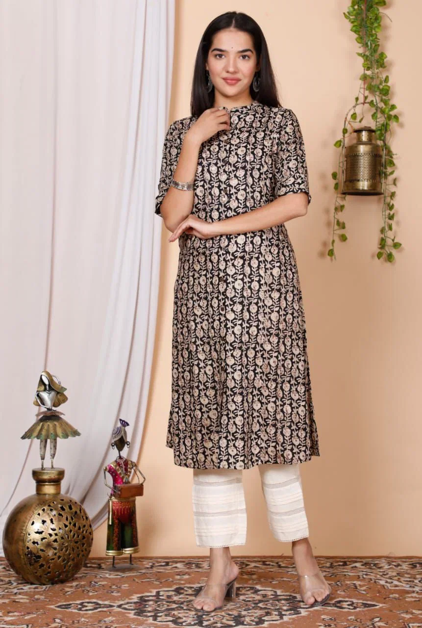 Naisha K 909 Rayon Aline Printed Kurti Collection