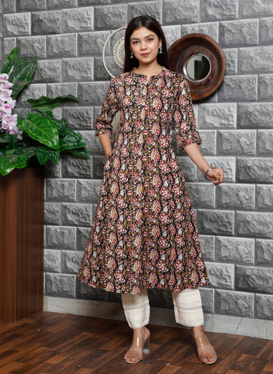 Naisha K 909 Rayon Aline Printed Kurti Collection