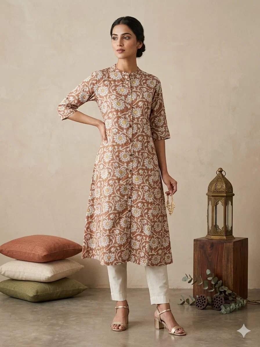Naisha K 909 Rayon Aline Printed Kurti Collection