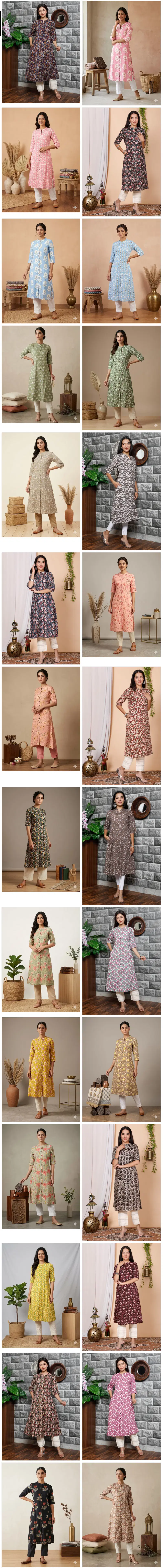 Naisha K 909 Rayon Aline Printed Kurti Collection