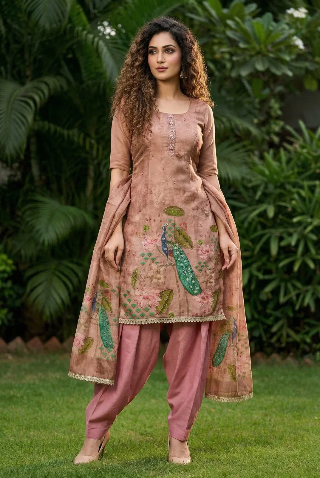 Rimzim Vol 6 Cotton Silk Simar With Handworked Kurti With Bottom Dupatta