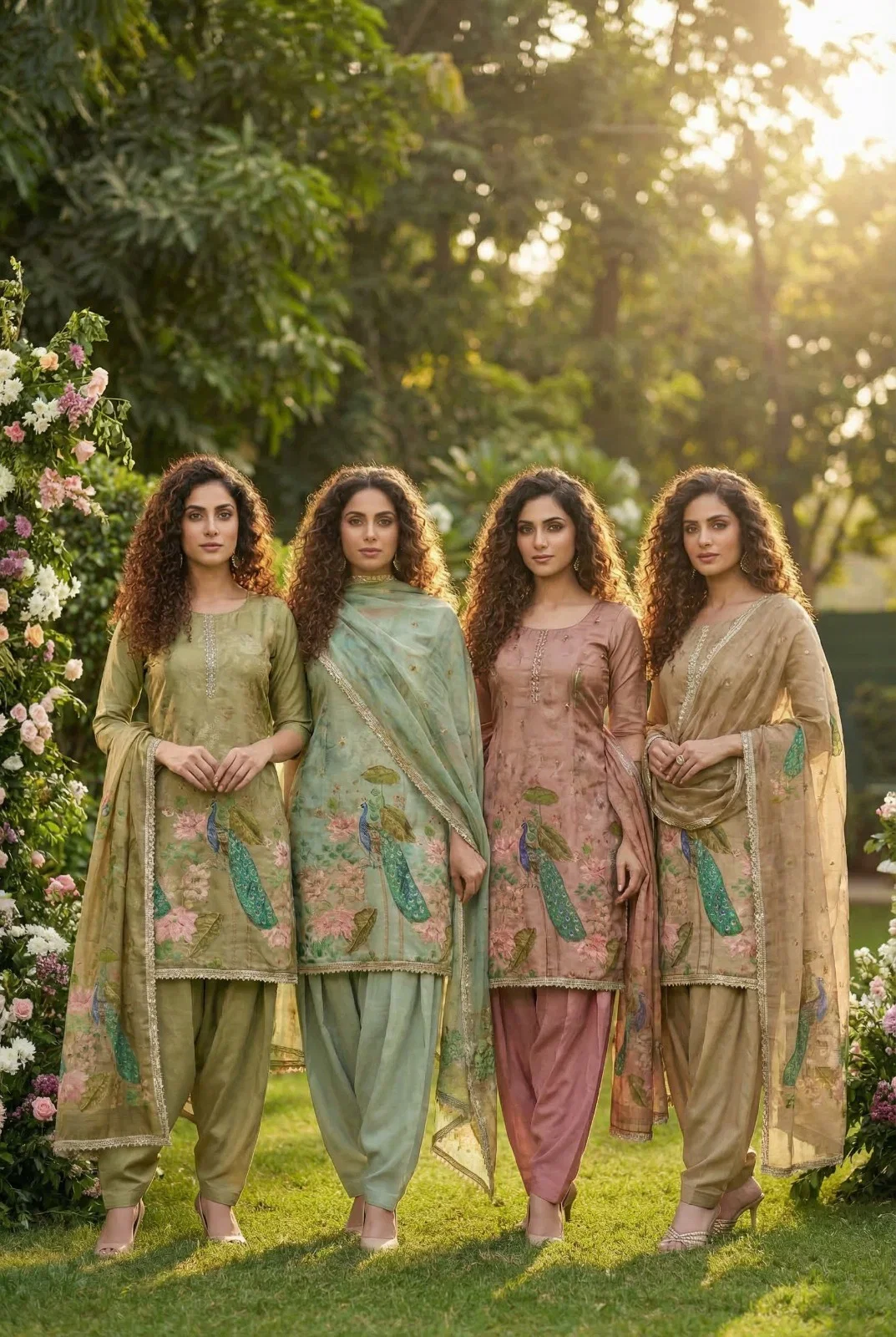 Rimzim Vol 6 Cotton Silk Simar With Handworked Kurti With Bottom Dupatta
