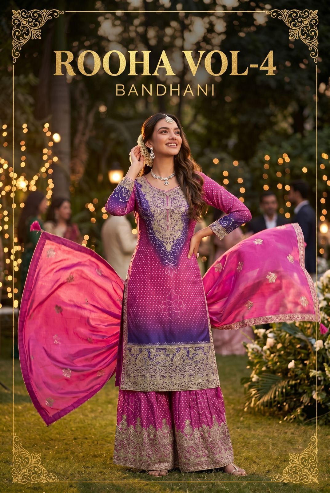 Aurraa Rooha Vol 4 Premium Chinon Silk Straight Top With Bottom And Dupatta Readymade