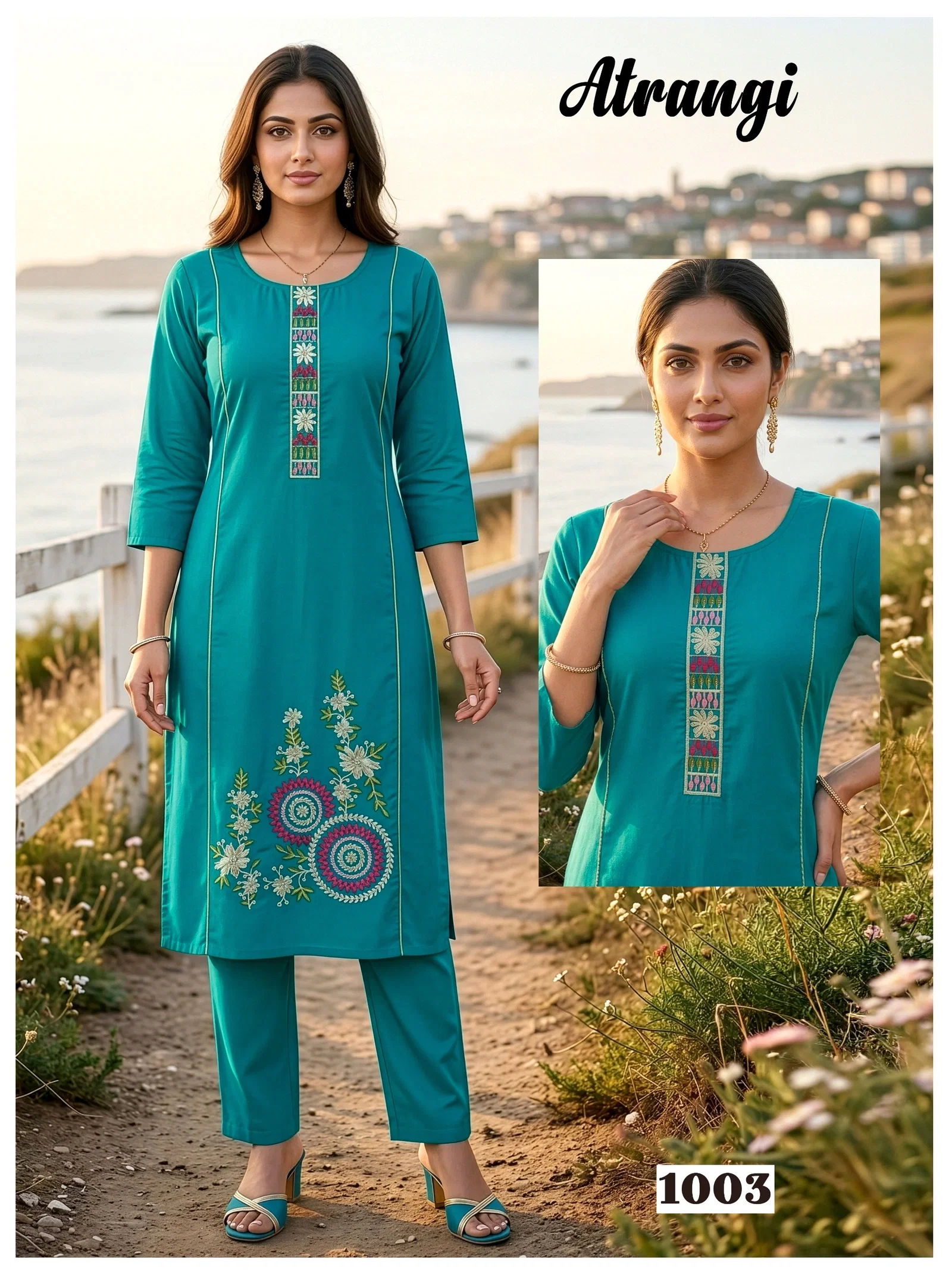 Dnp Atrangi Dhabu Cotton Top With Pant
