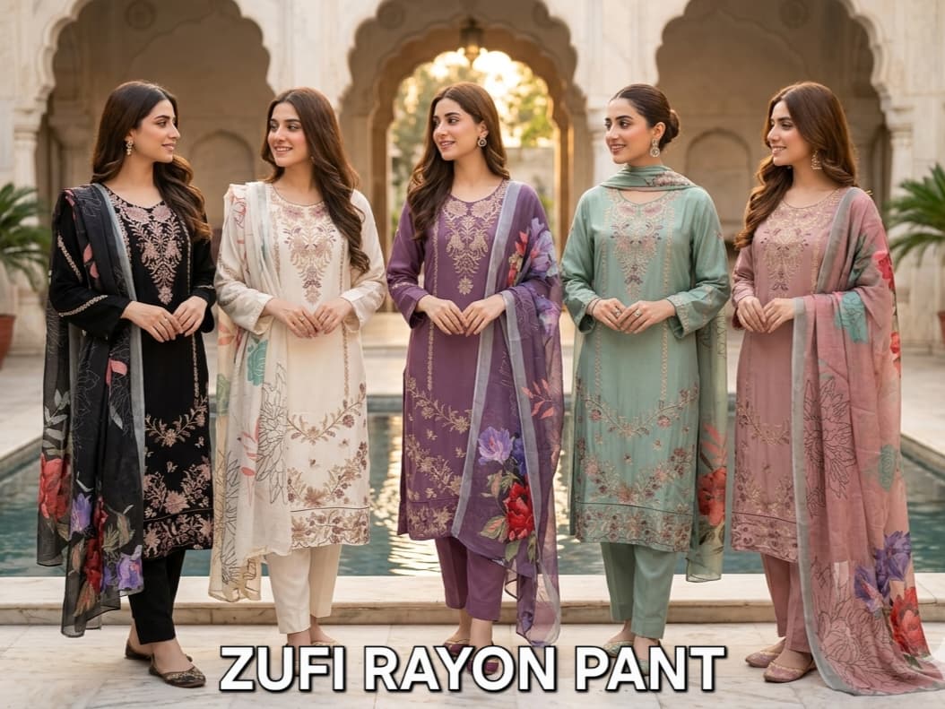 FM Zufi Royon Pant Heavy Rayon Top Pant And Dupatta