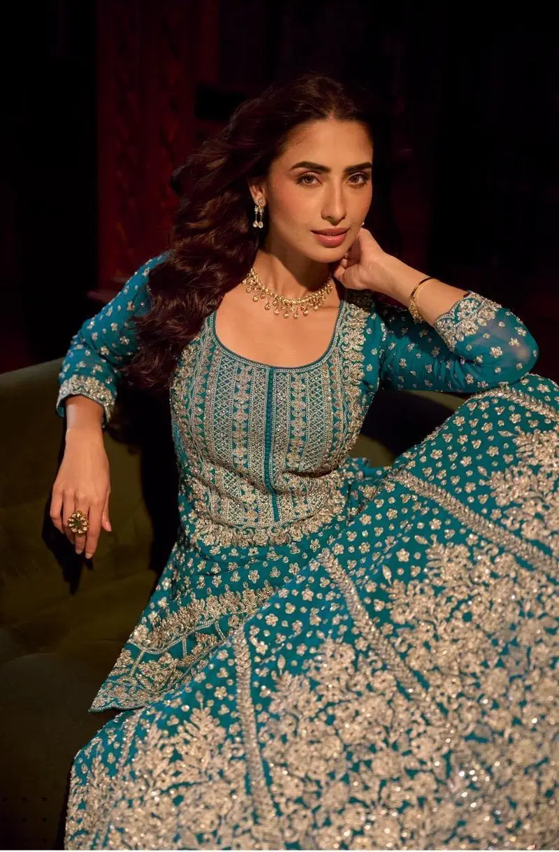 Sureena Hit D No 10145 To 47 Georgette Embroidery Worked Salwar Kameez