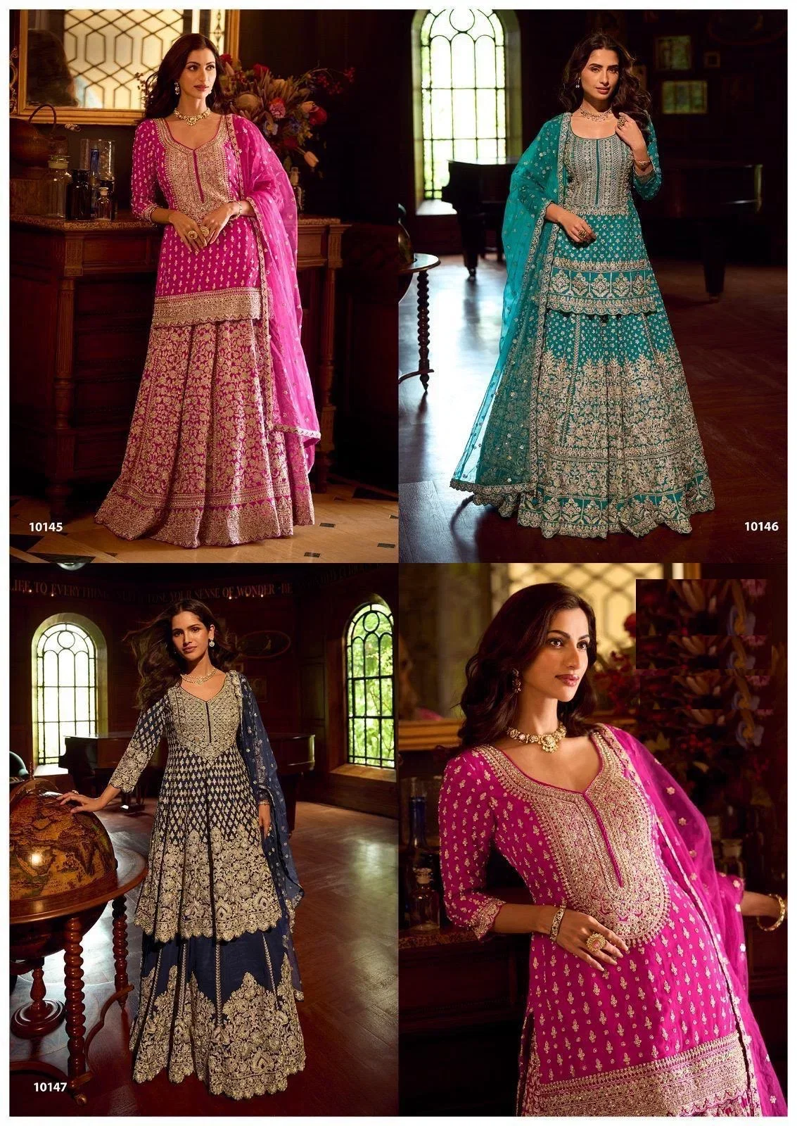 Sureena Hit D No 10145 To 47 Georgette Embroidery Worked Salwar Kameez