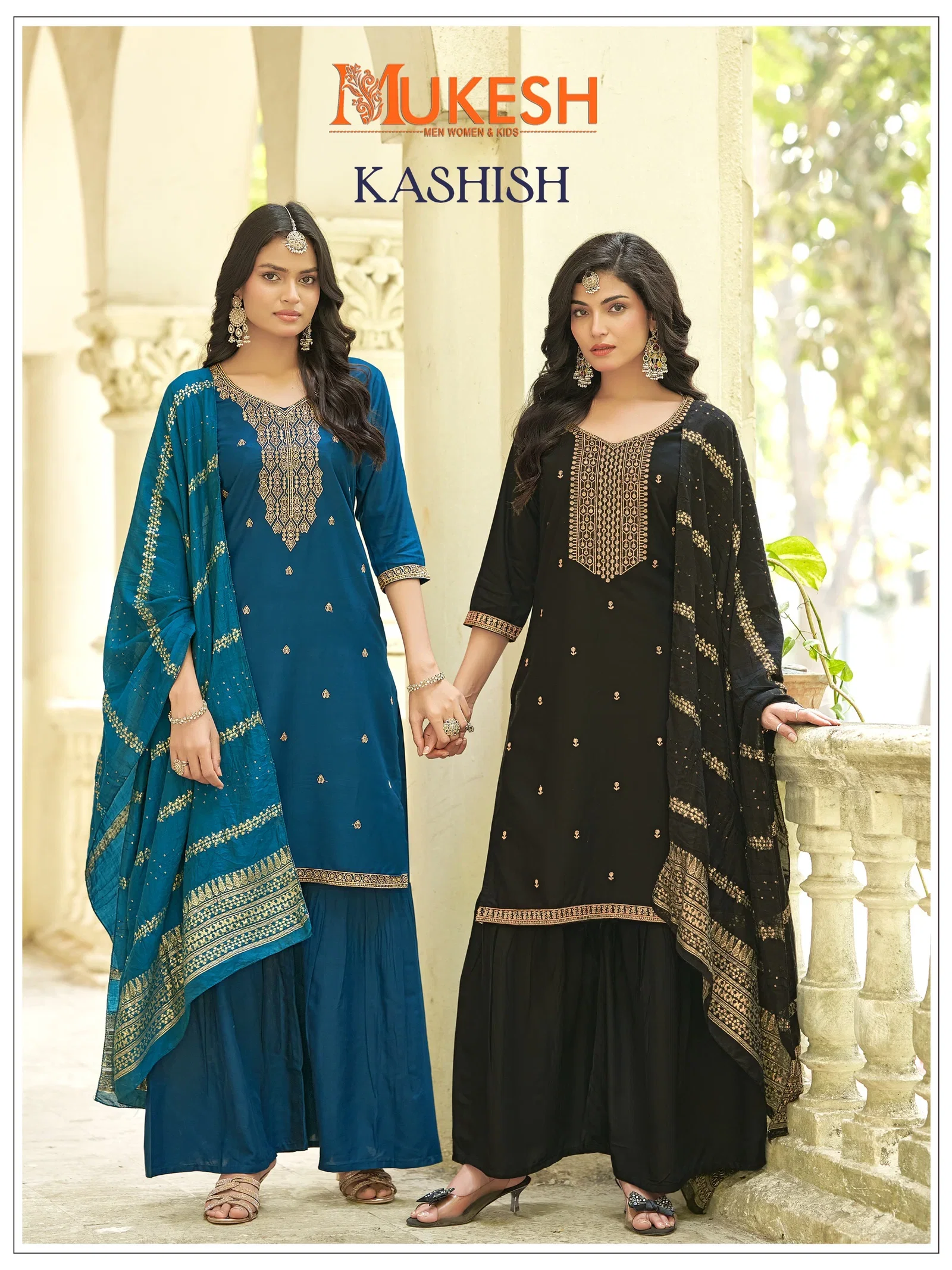 Mukesh Kashish Rayon Embroidered Kurti With Bottom Dupatta