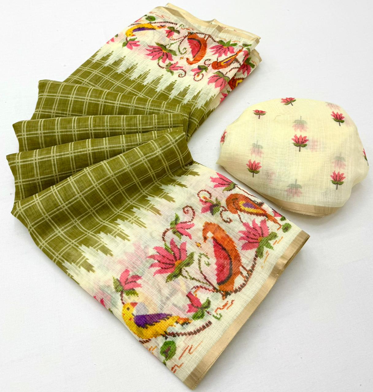 Rajyog Leena Soft Linen Zari Border Saree Collection