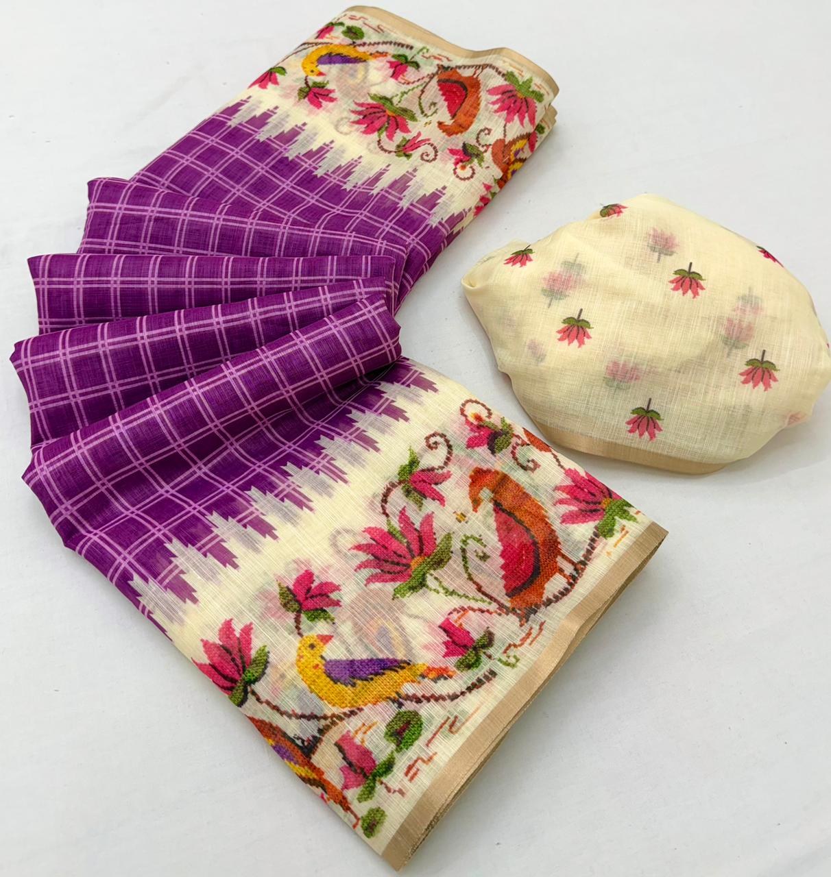 Rajyog Leena Soft Linen Zari Border Saree Collection