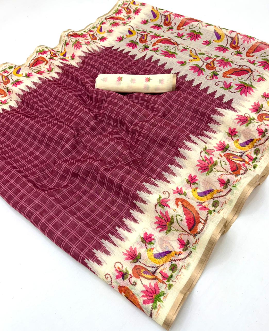 Rajyog Leena Soft Linen Zari Border Saree Collection