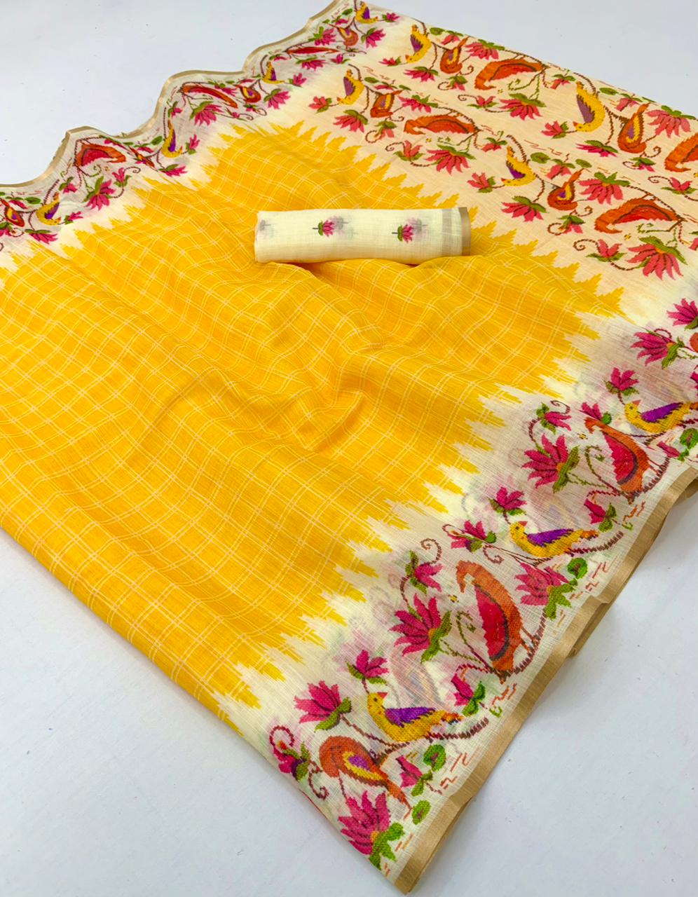 Rajyog Leena Soft Linen Zari Border Saree Collection