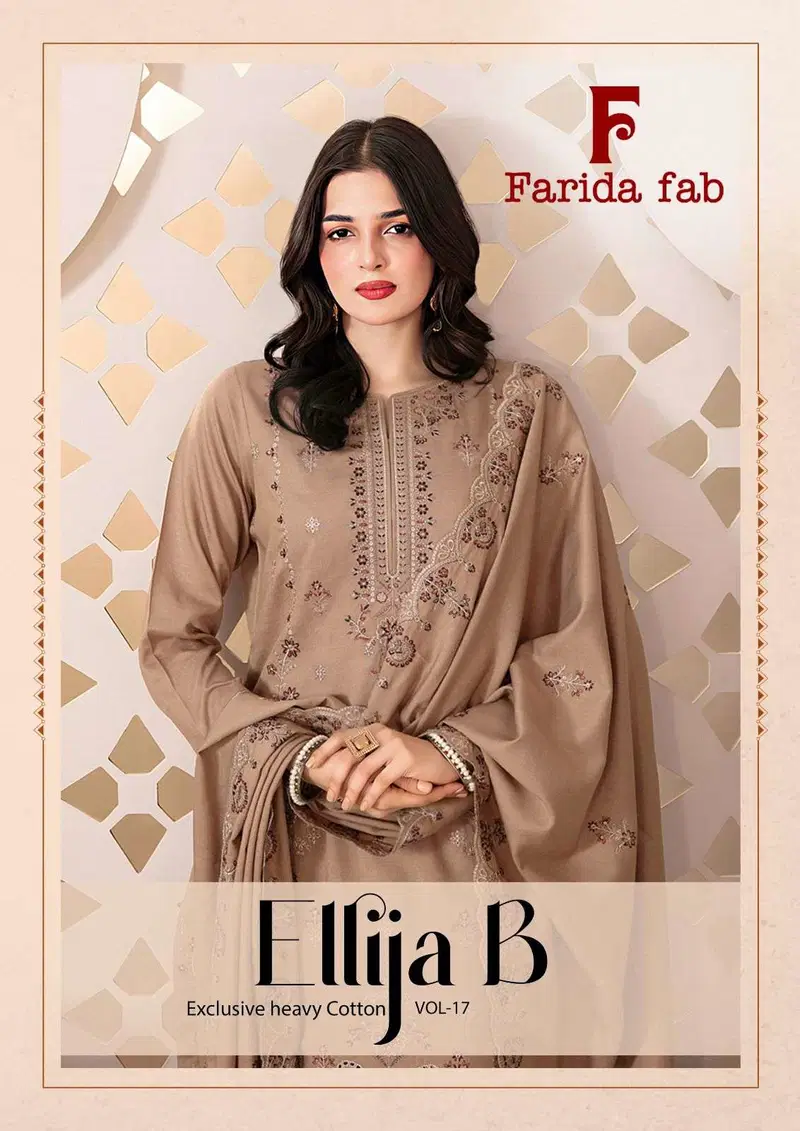 Farida Ellija B Vol 17 Readymade Cotton Karachi Kurti Pant With Dupatta