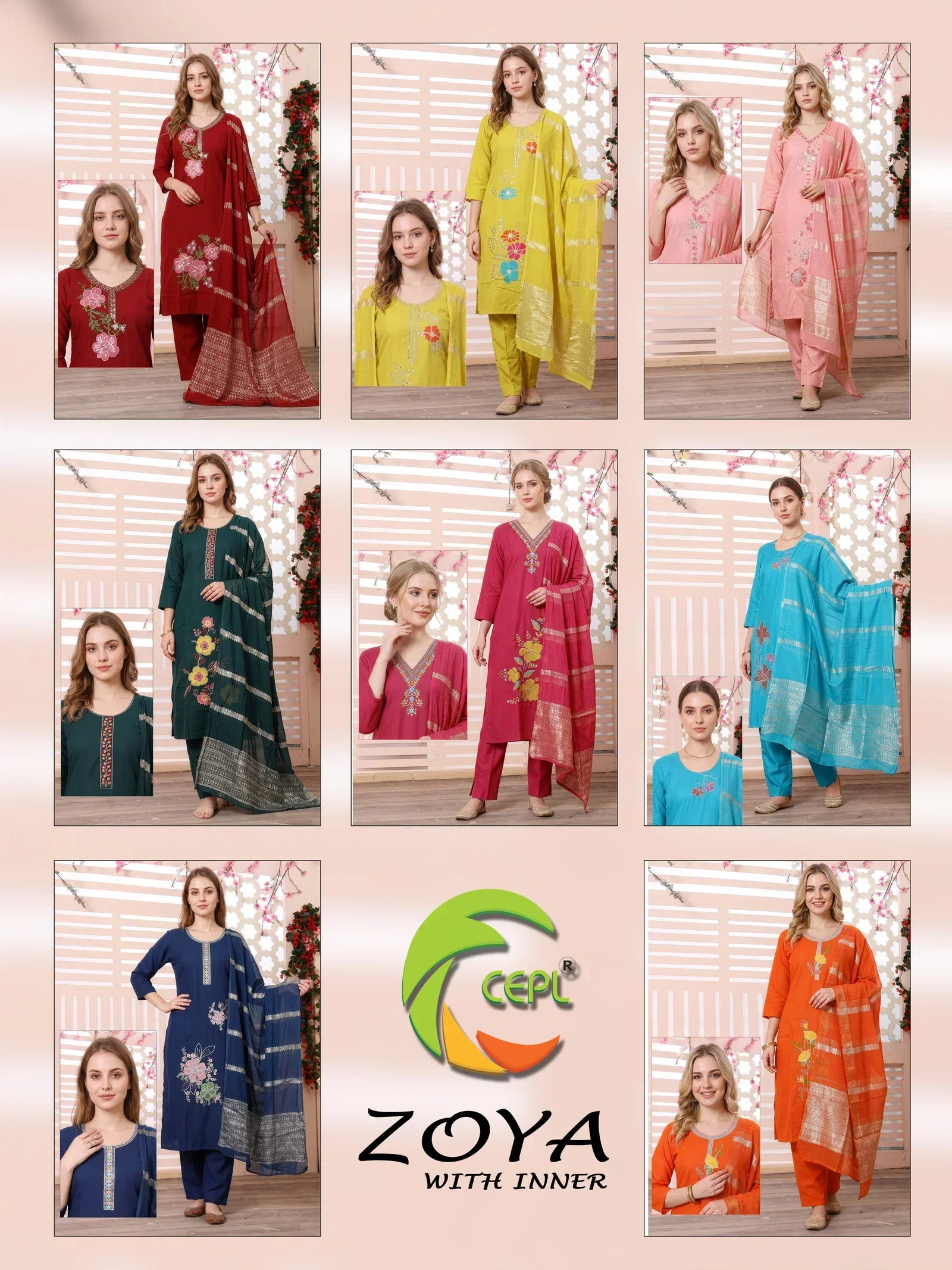 Zoya Vol 8 Vartican Silk Kurti With Bottom Dupatta Collection
