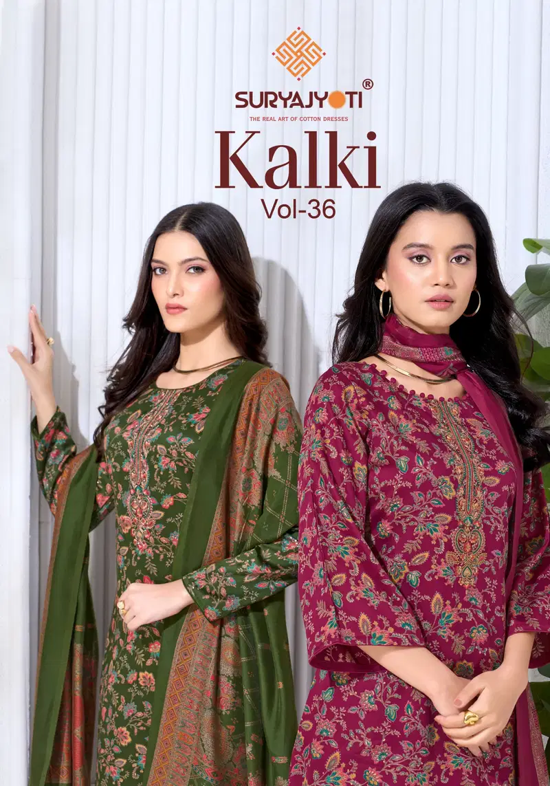 Suryajyoti Kalki Vol 36 Jam Satin Dress Material Collection