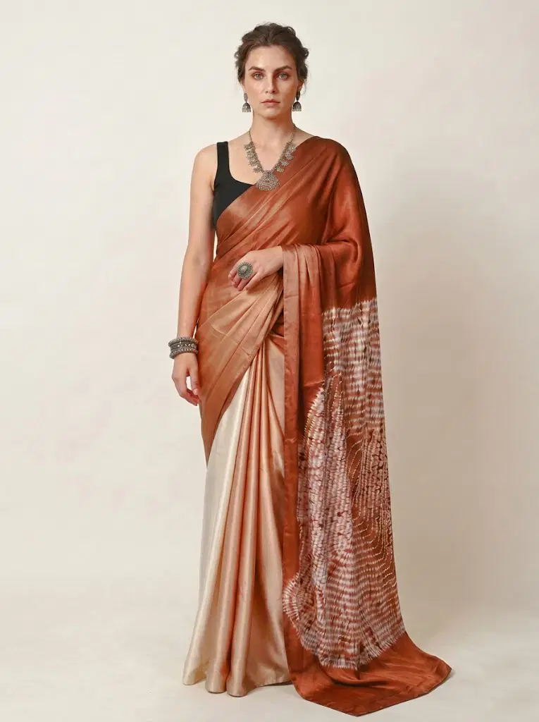 Sf Shibory Digital Padding Satin Saree Collection