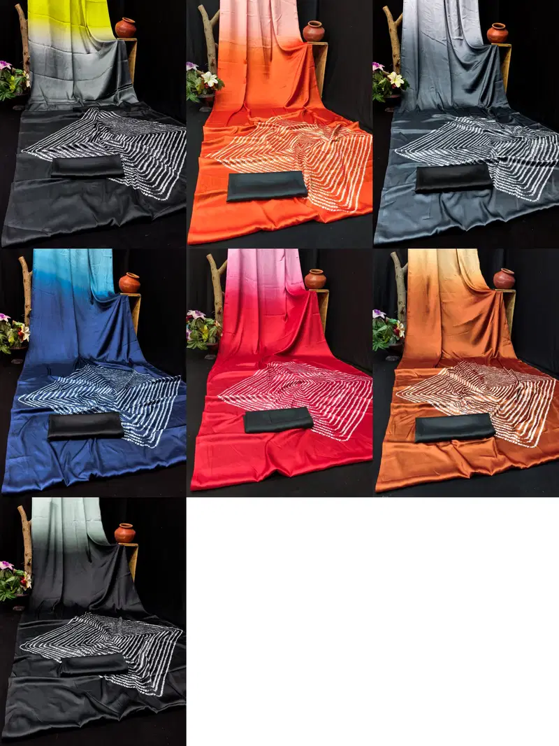 Sf Shibory Digital Padding Satin Saree Collection