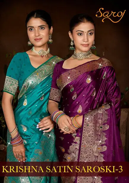 Saroj Krishna Satin Saroski Vol 3 Satin Silk Premium Saree Collection