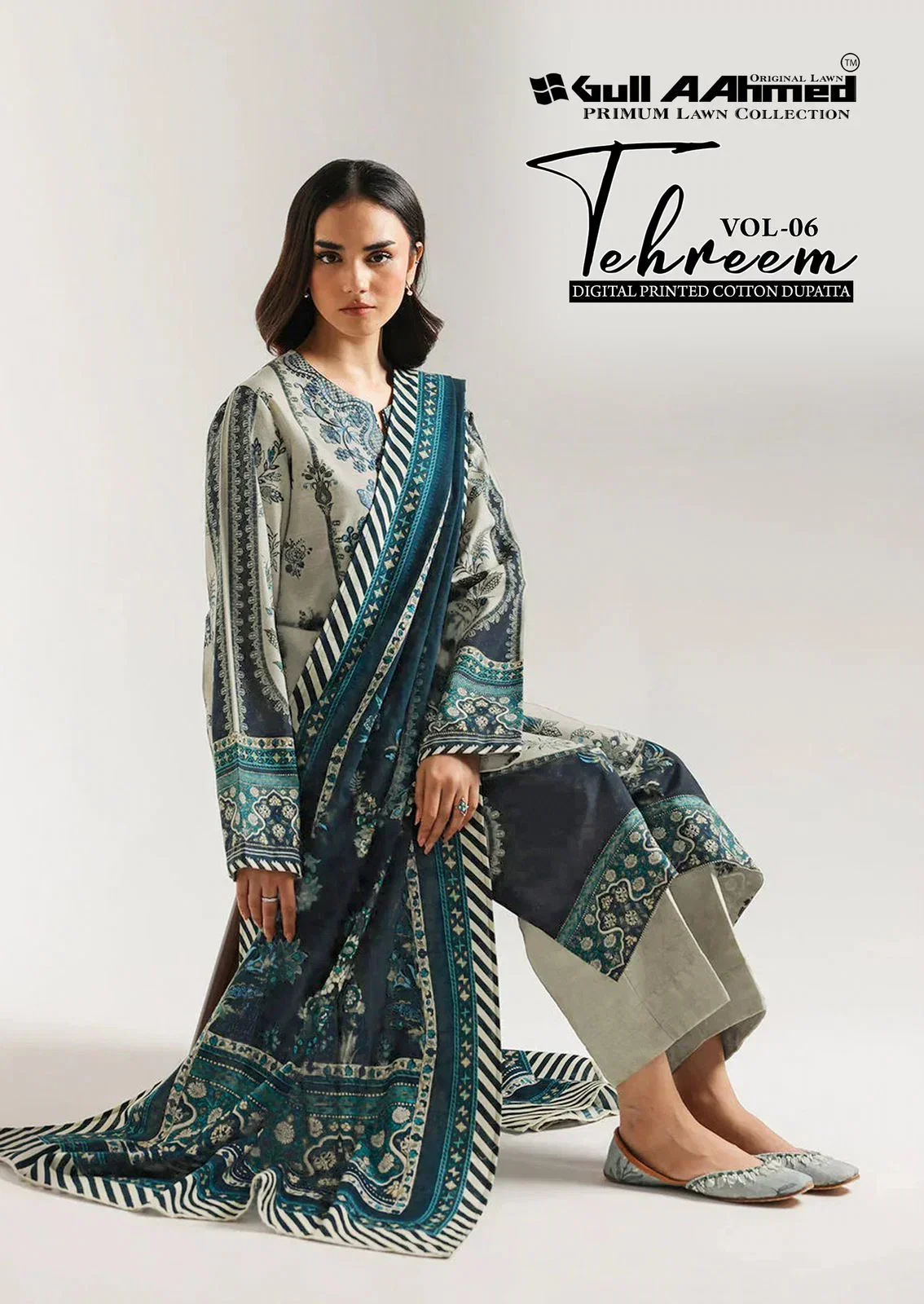 Gull A Ahmed Tehreem Vol 6 Readymade Cambridge Cotton Kurti Set