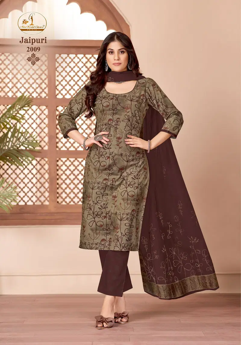 Miss World Jaipuri Vol 2 Readymade Cotton Printed Kurti Pant With Dupatta