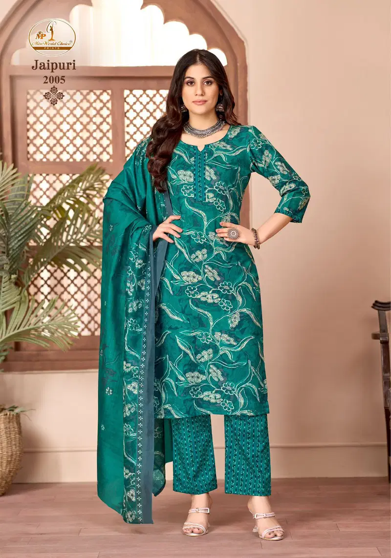 Miss World Jaipuri Vol 2 Readymade Cotton Printed Kurti Pant With Dupatta