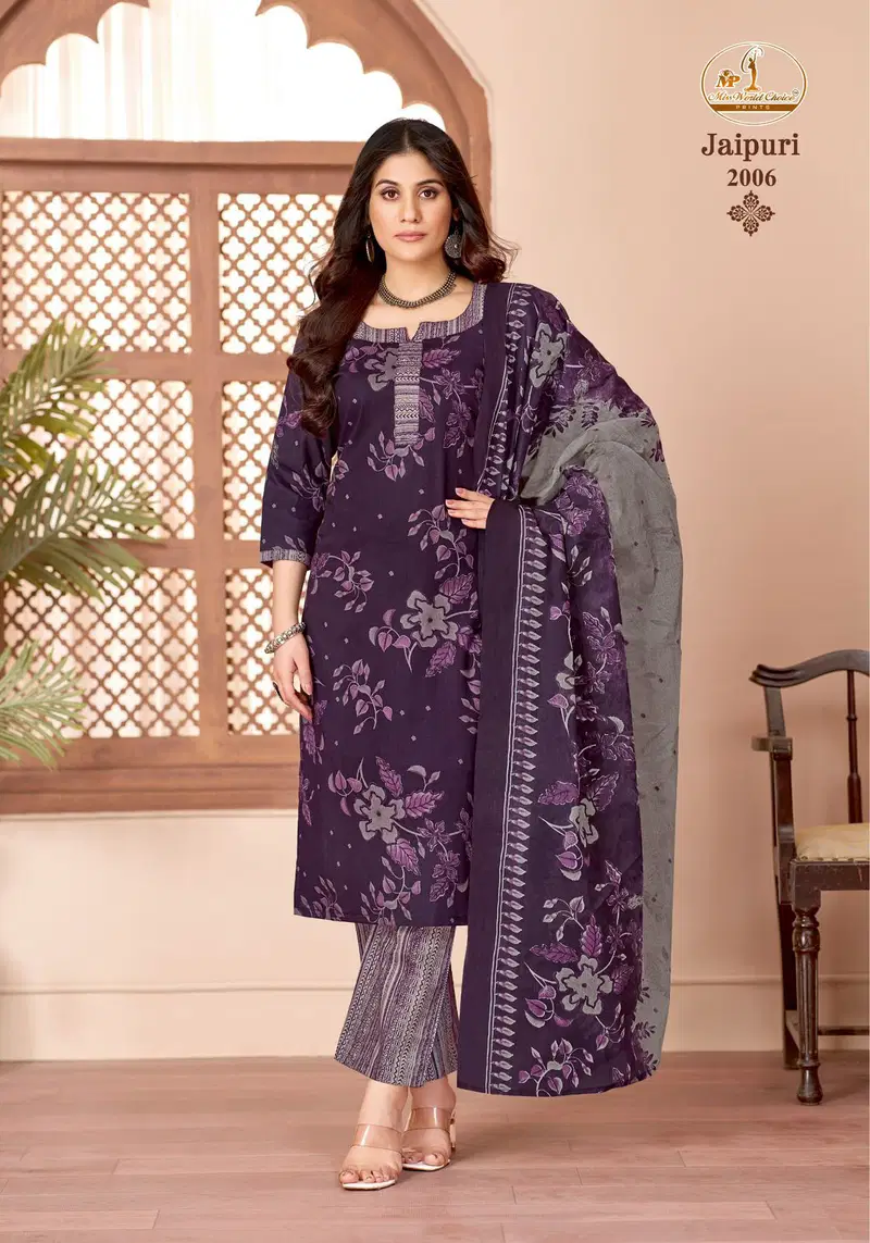 Miss World Jaipuri Vol 2 Readymade Cotton Printed Kurti Pant With Dupatta