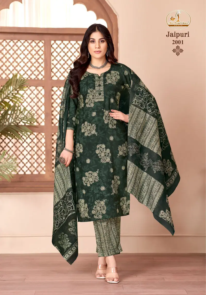 Miss World Jaipuri Vol 2 Readymade Cotton Printed Kurti Pant With Dupatta