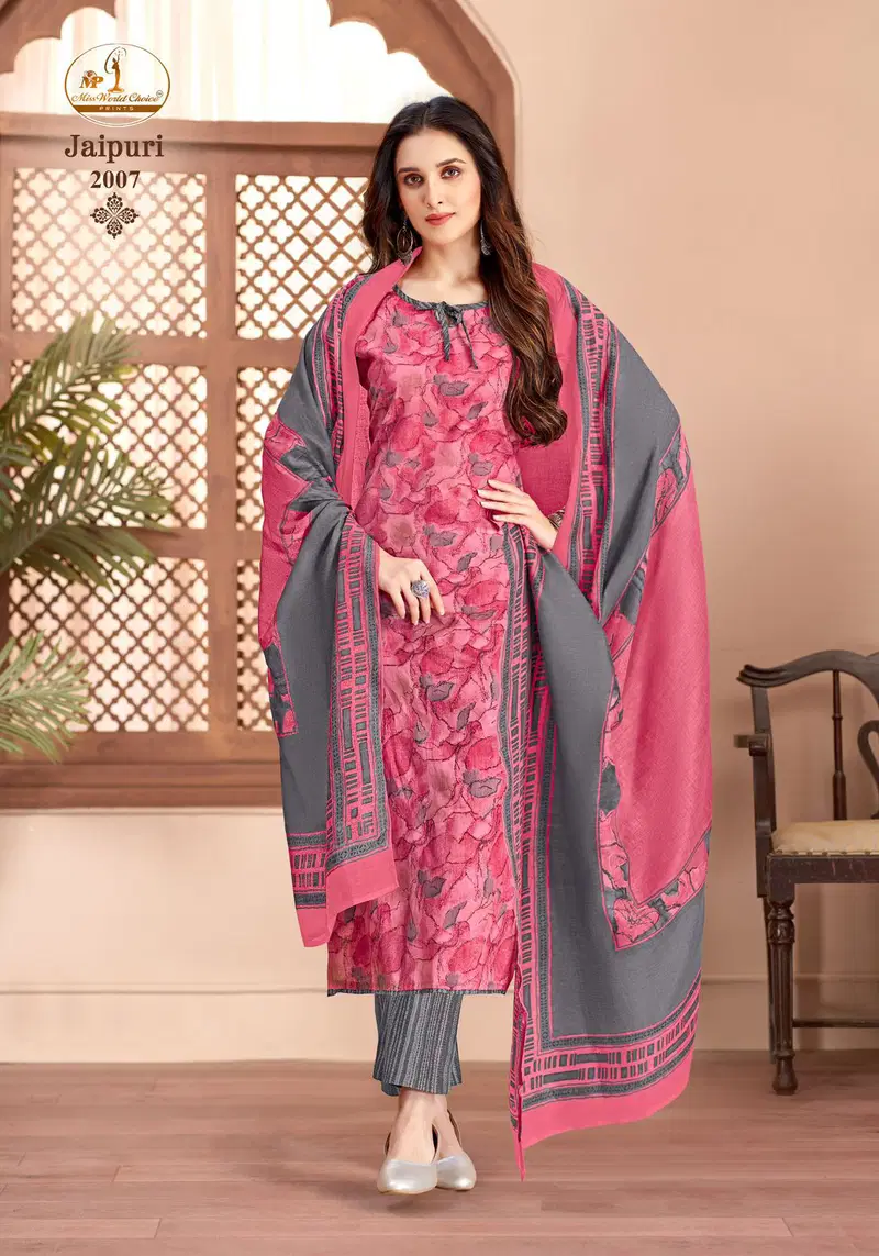Miss World Jaipuri Vol 2 Readymade Cotton Printed Kurti Pant With Dupatta