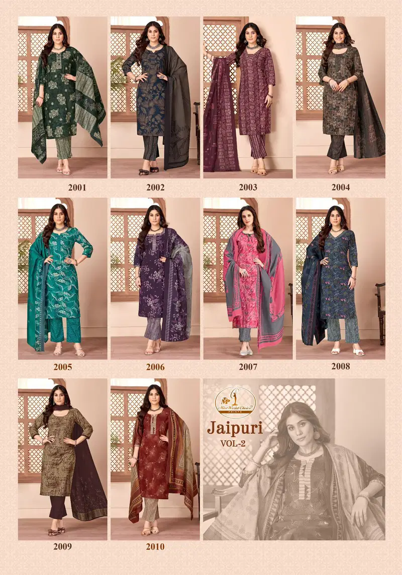 Miss World Jaipuri Vol 2 Readymade Cotton Printed Kurti Pant With Dupatta