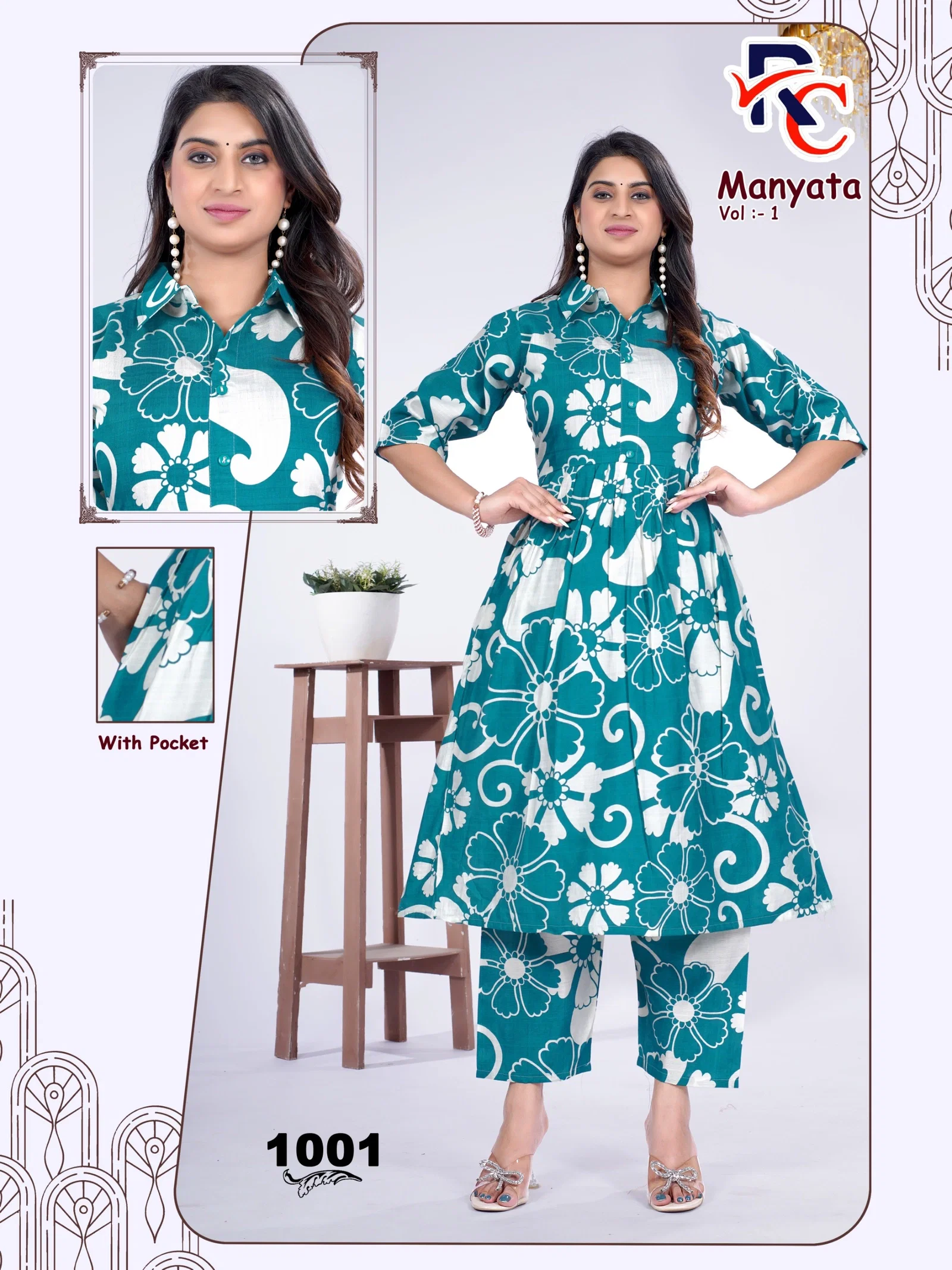 Dnp Manyata Vol 1 Vartican Top With Bottom Set