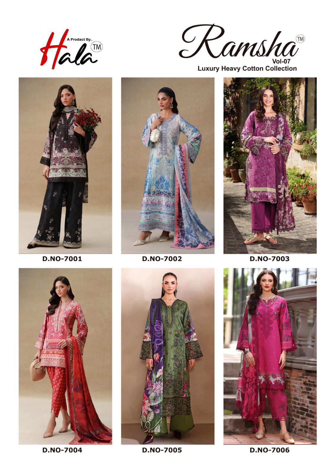 Hala Ramsha Vol 7 Cotton Printed Dress Material Collection