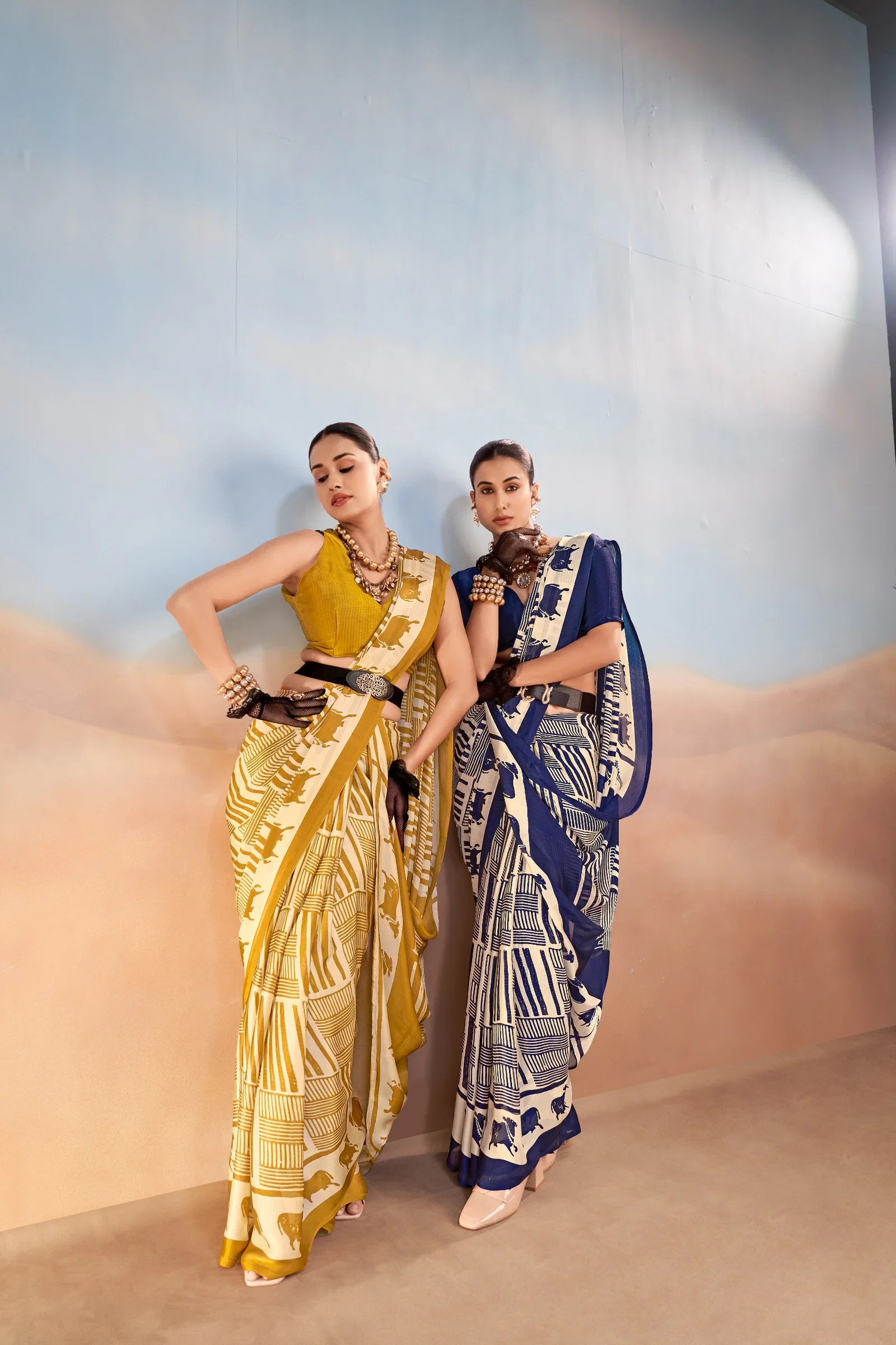 Taraa L 7202 Satin Chiffon Printed Saree Collection