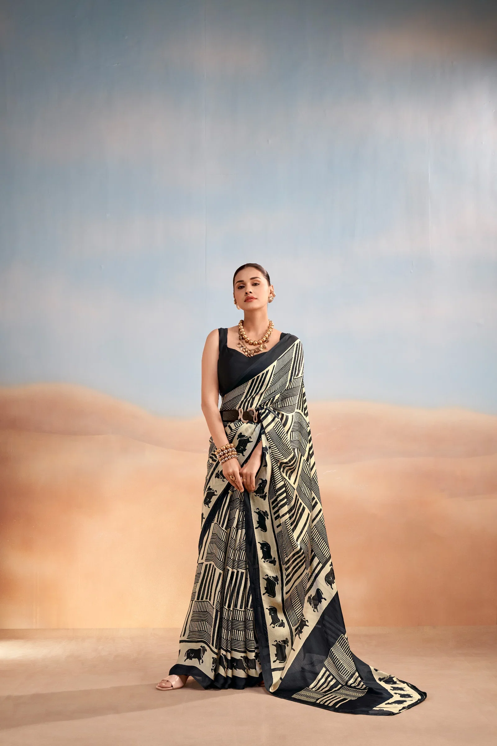 Taraa L 7202 Satin Chiffon Printed Saree Collection