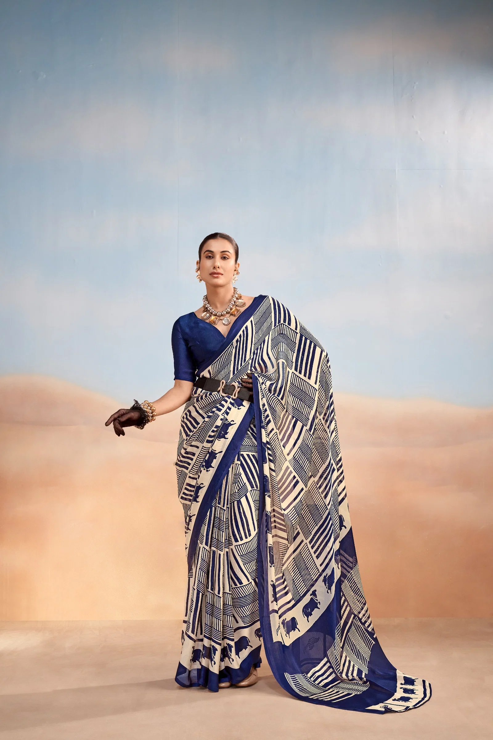 Taraa L 7202 Satin Chiffon Printed Saree Collection