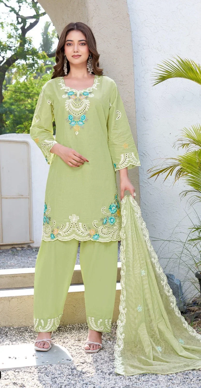 Khas 412 A To D Cambric Cotton Embroidered Salwar Kameez