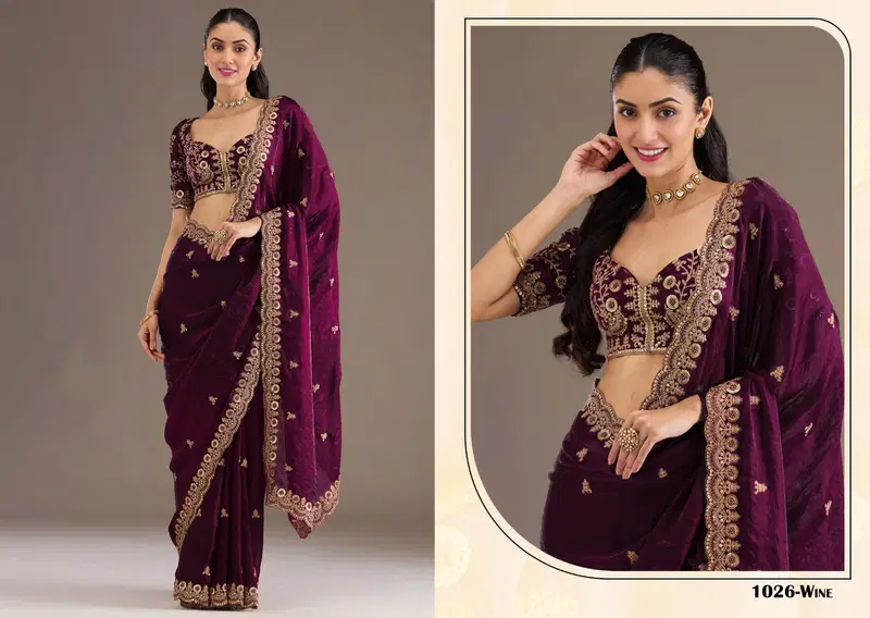 Zeel Shahi Rang Tissue With Sequecne Worked Saree Collection