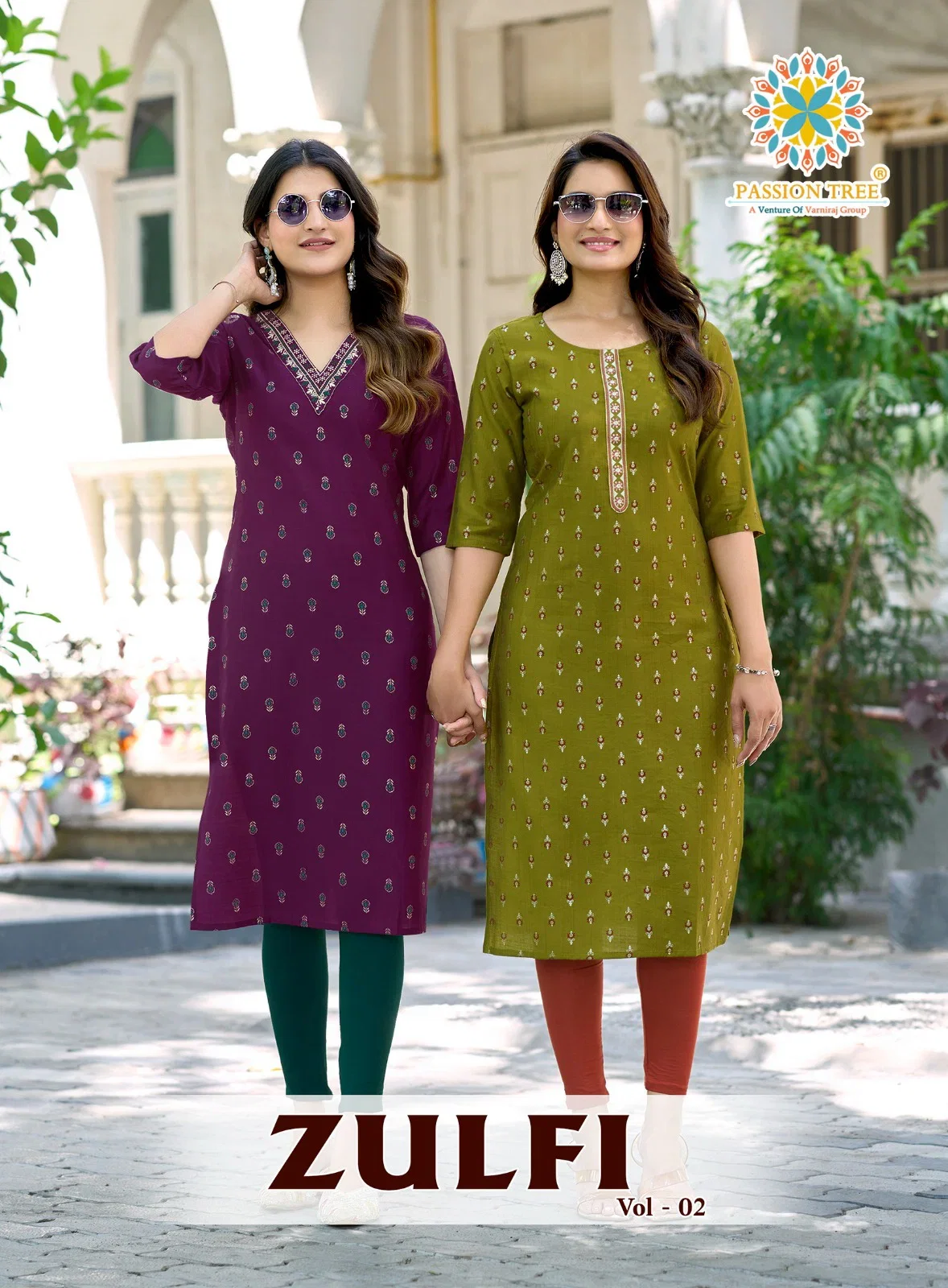 Zulfi Vol 2 By Passion Tree Veritcan Print Embroidered Straight Kurti Collection