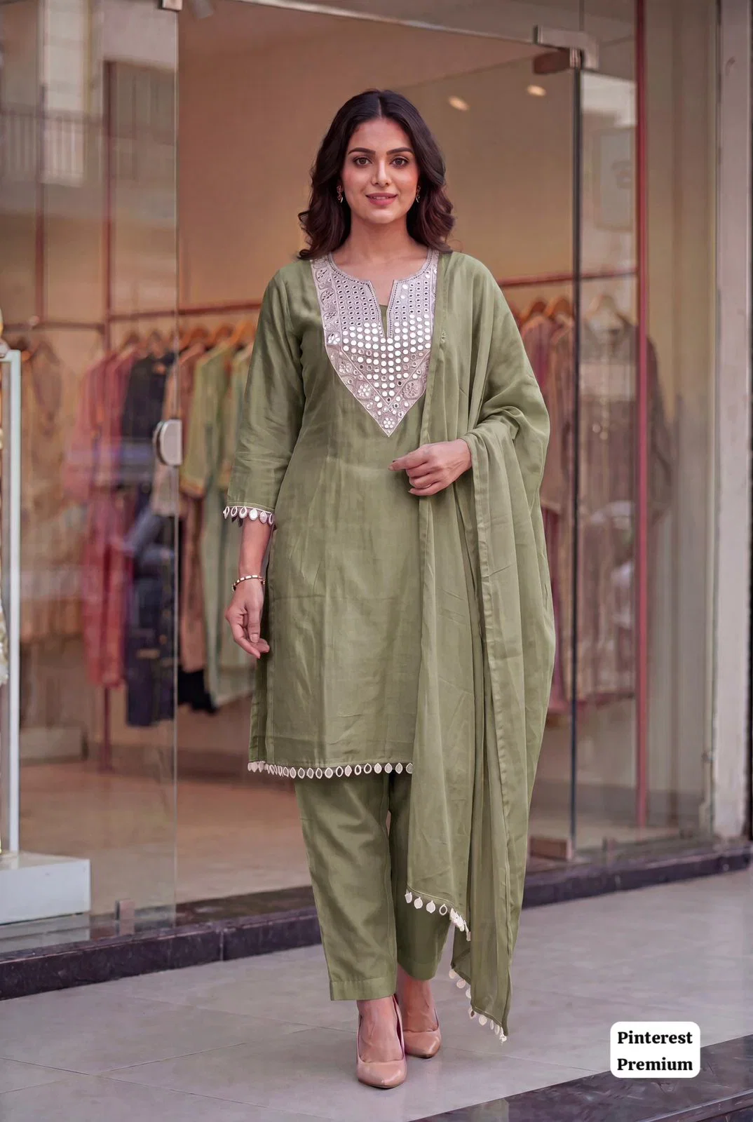 Pinterest Premium Vol 3 Crush Silk Embroidered Kurti With Bottom Dupatta