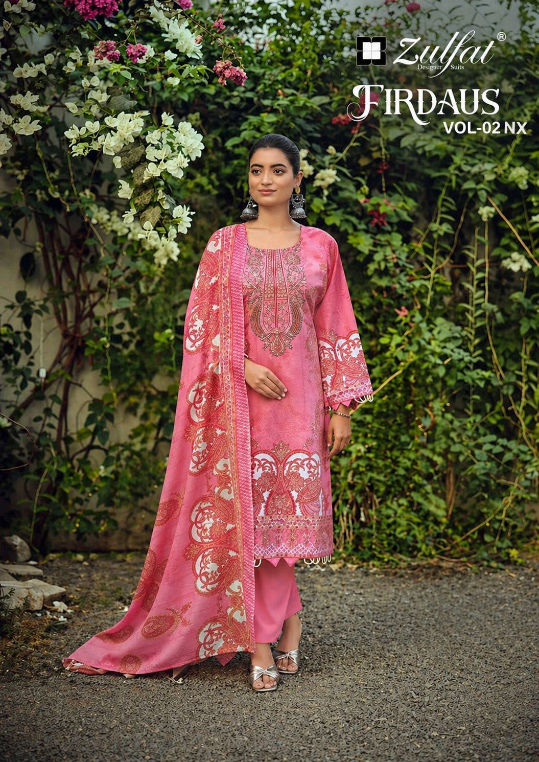Zulfat Firdaus Vol 2 Nx Series Cotton Embroidery Worked Dress Material Collection
