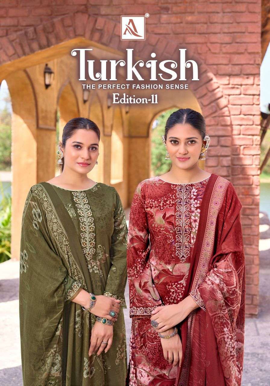 Alok Turkish Edition 11 Viscose Rayon Printed With Work Dress Material